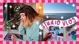 STUDIO VLOG #07 | Editorial Illustration, Seaside Walks & Commissions 