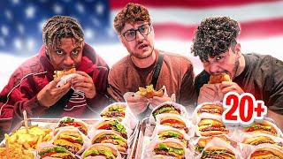 WIE VIELE BURGER KÖNNEN WIR ESSEN? Amerika Foodvlog  mit Melina, Sidney, Rohat, Eldos & Musti