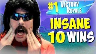 DrDisRespect's EPIC 10 Game Wins on Fortnite w/ Kraftyyz in ONE LIVE STREAM!! (8/23/18)