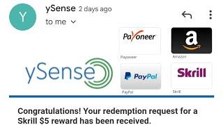 ySense Withdrawal - How to withdraw earnings in ySense