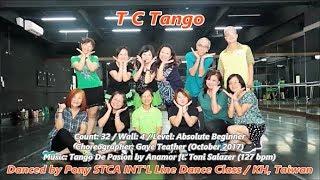 T C Tango｜Line Dance by Gaye Teather｜Demo & Walkthru｜T C 探戈｜含導跳