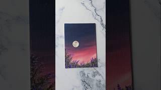 Moonlight night sky painting idea for beginners #artshorts #painting #easypainting #acrylicpainting