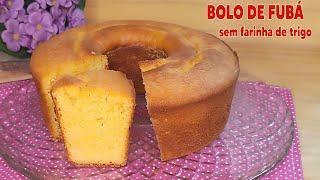 O MELHOR BOLO DE FUBÁ QUE VOCÊ VAI FAZER NA VIDA! Sem farinha de trigo! Super fofinho e úmido!