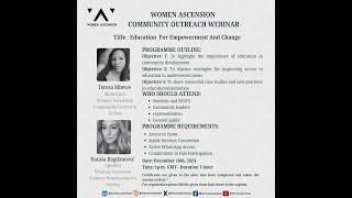 Women Ascension Community Outreach Webinar with Nataša Bogdanović and Teresa Mbewe