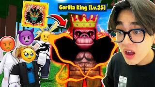 Mình Giả Làm BOSS GORILLA KING Với Trái DRAGON V2 Bắt Nạt Noob Sea 1 Trong Blox Fruits | Roblox