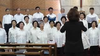 2017 10 1 지산성당 시니어합창단 생명의 양식, 두드리시오 지휘 김은경, 반주 김미연