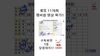 로또 1176회 멤버쉽 영상 복기!! #당첨돼지