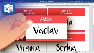 How to create Name Tags  (Badges) in Microsoft Word (Tutorial)