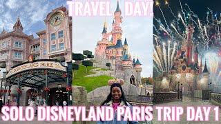 SOLO DISNEYLAND PARIS TRIP! DAY 1 VLOG -  EUROSTAR TRAVEL FROM ST PANCRAS, PARK DAY & HOTEL CHEYENNE