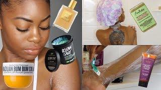 SUMMER GLOW SHOWER ROUTINE | Exfoliating, Fem Hygiene, Shave, & Foot Care!