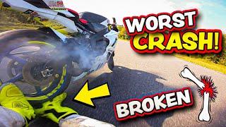 70MPH CRAZY CRASH! BREAKING MY BONE BY NASTY HIGHSIDE! **INTENSE**