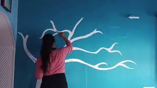 Amateur Living Room Wall Painting Ideas || Curiotive Swechha