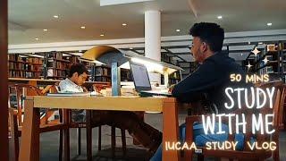 Study with me - 50 minutes study vlog (calm music and timer). IUCAA Library - study motivation