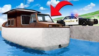 Hiding on a BOAT to Evade POLICE! (BeamNG Hide & SeeK)