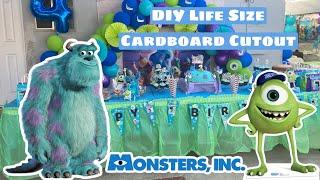 DIY Monsters Inc Sulley and Mike Life Size Cardboard Cutouts I Birthday Party Decoration