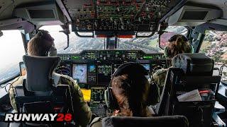 Airbus A400M Exclusive View from the Cockpit - Landing at Brussels