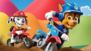 Paw Patrol Ultimate Rescue | Chase and Marshall Who Will Finish First? Funny Story | Rainbow 3