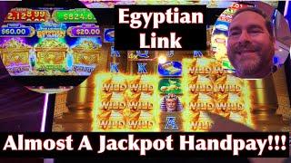 Nearly a Jackpot Handpay on Egyptian Link Slots … Plus A Last Spin Double Bonus, Too!