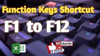 MS Excel - Shortcuts F1 to F12 || Data Expert Ashish