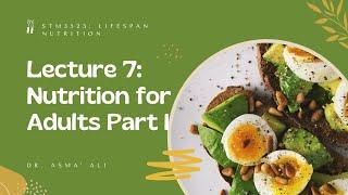 STM3523: Nutrition for Adults Part I