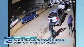 Santa Rita do Itueto: Câmera Registra Ação de Atirador que matou um Homem e Feriu uma Mulher.