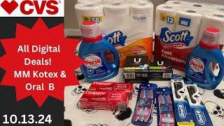 CVS All Digital Weekly Deals 10/13  MM Kotex, Oral B, and More!!  Easy CVS Deals #cvsdeals