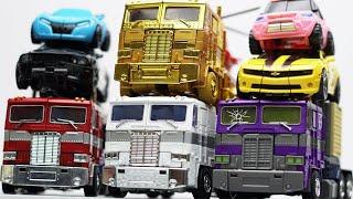 Full Transformers Stop motion - Optimus Prime, Bumblebee, Tobot Robot & Lego Robbery Car Toys