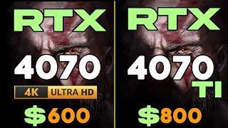 RTX 4070 12GB  VS RTX 4070 TI 4K Gaming Benchmarks 6 games Tested best Nvidia midrang GPU in 2023