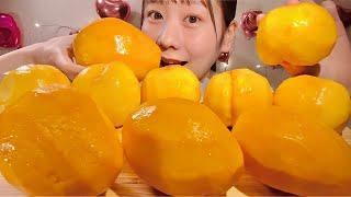 ASMR Mango and Peach【Mukbang/ Eating Sounds】【English subtitles】