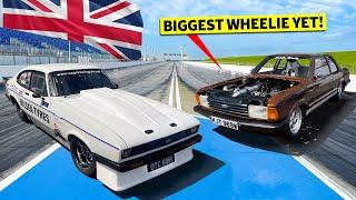 Power to Weight Battle! 1900hp Ford Capri Drag Races 2000lb Ford Cortina