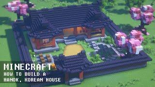마인크래프트 건축 강좌 : 한옥 2 리메이크 #흑암 #벚꽃 | Minecraft Tutorial : Hanok, Traditional Korean House 
