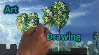 How to Draw Palm tree Step by Step | art drawing