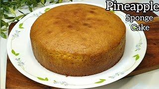 Basic Pineapple Sponge Cake | Soft,Spongy Teatime Cake Recipe | Easy Homemade Pineapple Cake Recipe