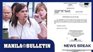 VP Sara has 16 defense lawyers for impeachment trial