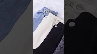 여성 융기모 와이드 청바지 일자핏 데님 팬츠