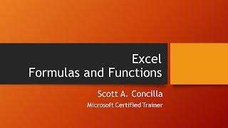 2017-02-28 - Excel - Formulas and Functions