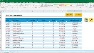 Control de Almacén, inventario de entradas, salidas y stock en Excel