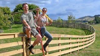 How to Build a CURVED Post-and-Rail (Four Board) Fence | FULL PROCESS