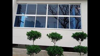 How to make Sliding window II Powder Coated color II 5 mm Tinted Blue Glass II Window Installation