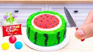 Amazing Watermelon Cake With KitKat | Satisfying Miniature Cake Decorating Ideas, KitKat Cake Recipe