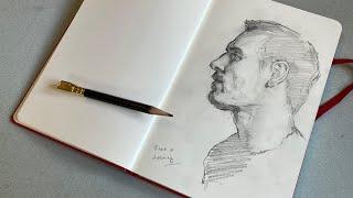 Sketchbook Exercise: 3 techniques for drawing a portrait