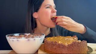 ASMeRi ASMR chocolate pie tart malteser cereal Mukbang bites only