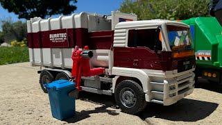 Toy Garbage Trucks- Various Trucks in Action!