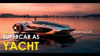 If AI Midjourney Design Supercar as Yacht