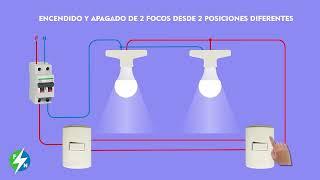 Encendido y apagado de 2 focos desde 2 posiciones diferentes.