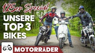 UNSERE TOP 3: 125 ccm Motorräder / Roller für die Führerscheinklasse A1 und B196