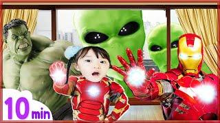 슈퍼히어로 인기영상 모아보기! 우리집에 외계인이 놀러왔어요! Alien is coming UFO Super Hero Hulk Avengers