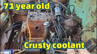 Rusty coolant flush with Evaporust 1954 Plymouth
