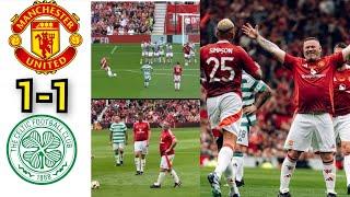 Man United legends vs Celtic legends  (1-1) | Wayne Rooney superb free kick goal ...