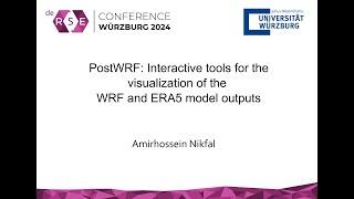 [deRSE24] Amirhossein Nikfal - PostWRF: Tools for the visualization of the WRF and ERA5 model output